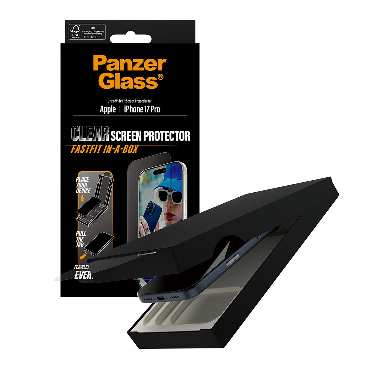 EAN 5715685026690 - PanzerGlass ® Screen Protector iPhone 17 Pro | Ultra-Wide Fit w. FASTFIT IN-A-BOX Protector de pantalla A imagen 5