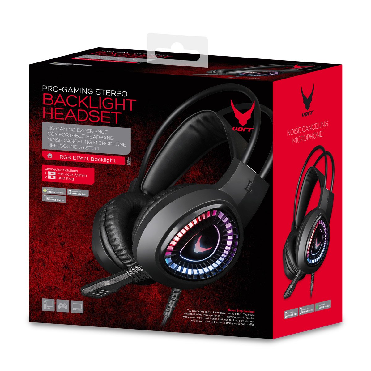 EAN 5907595455596 - Varr VH8010L auricular y casco Auriculares Alámbrico Diadema Juego Negro imagen 6