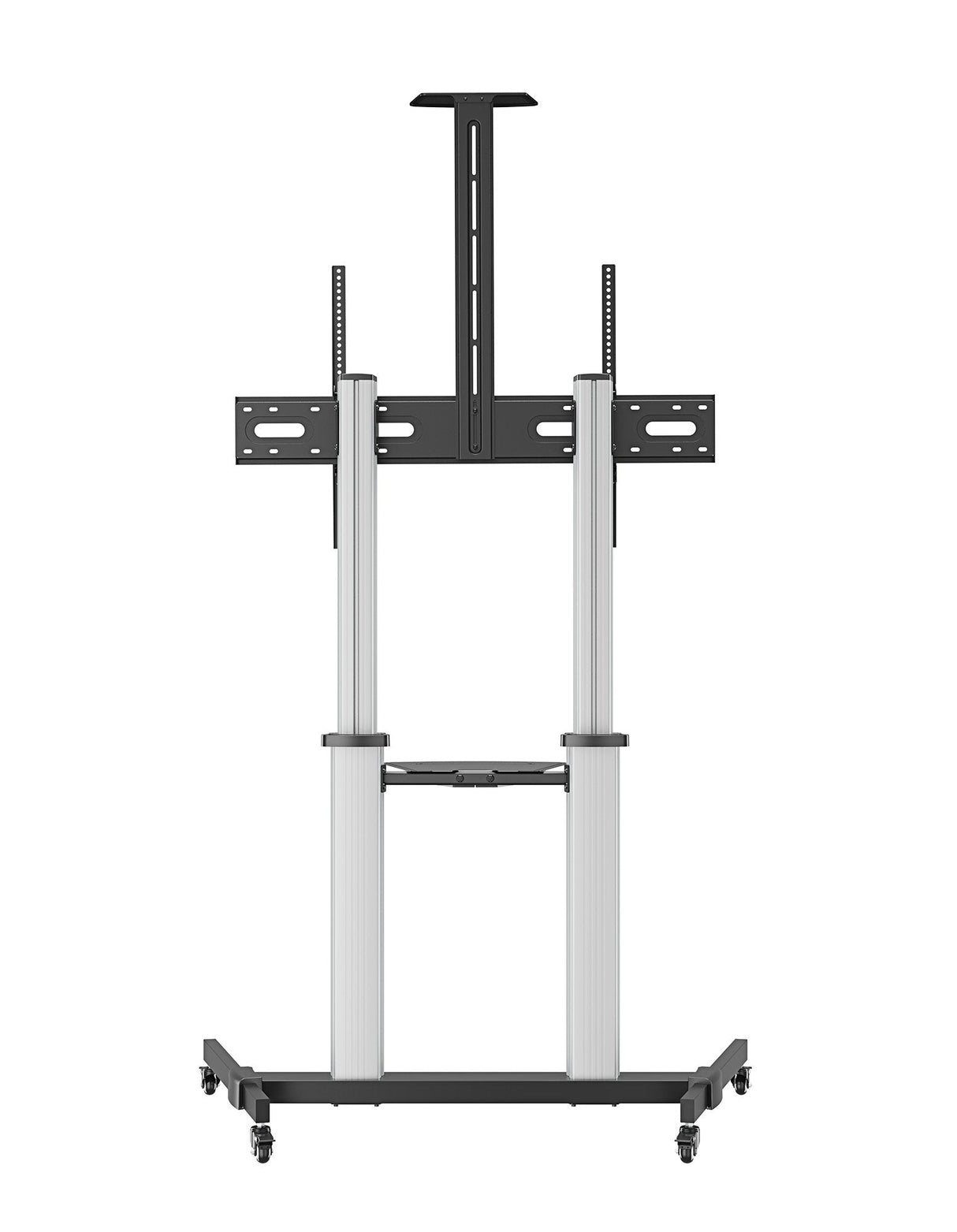 Manhattan 462563 Tv-Wagen 60-100" 80kg Vesa 1000x600 Neigbar Kamera- Av-Ablage Rollen Silver Black