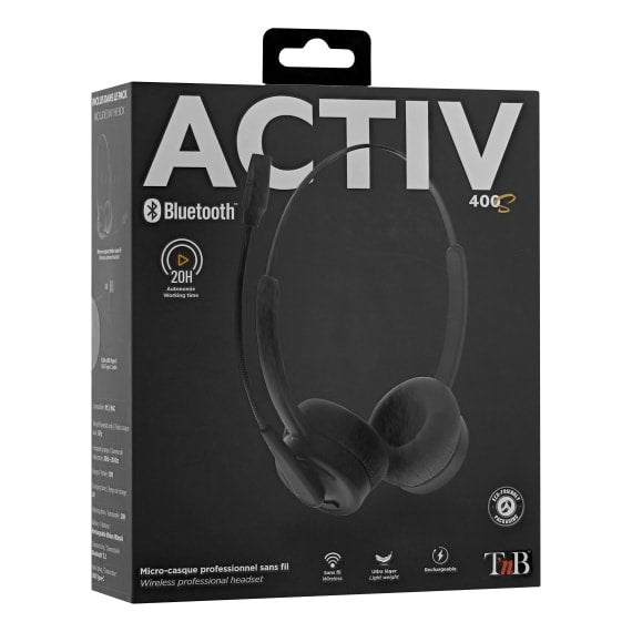 Auricular Tnb Activ 400s Bluetooth Estéreo Profesional - Negro