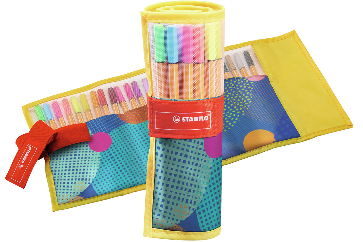 Stabilo Point 88 Rotulador Estuche Rollerset Amarillo Brillante 25 Colores