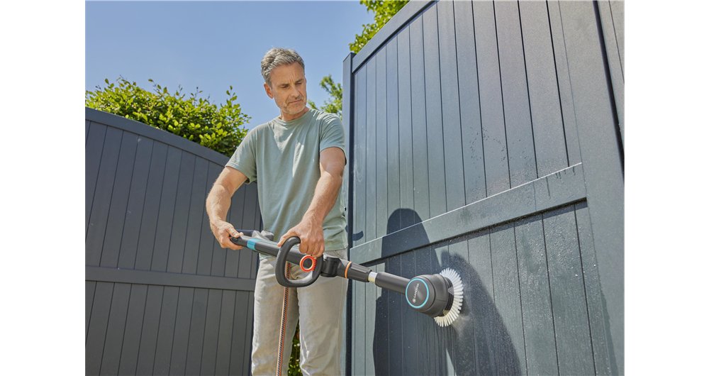 Gardena Cepillo De Disco Suave, Para Limpiador Múltiple Inalámbrico Aquabrush, Cepillo De Lavado Gris/Turquesa 14847-20