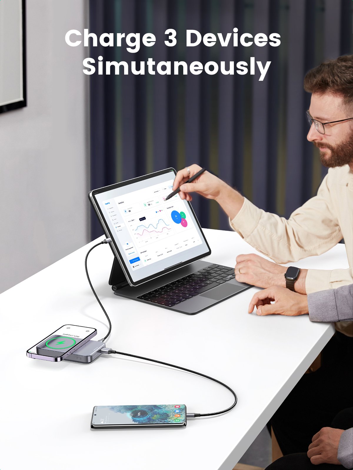 Ugreen 10000mah Mini Power Bank Inalámbrico 20w Con Magsafe Gris