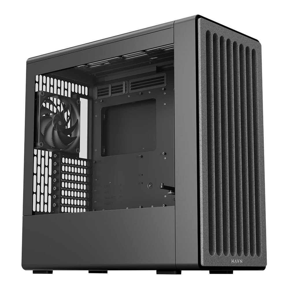 Havn Bf 360 Flow Pc Carcasa, Midi-Tower, E-Atx, Tempered Glass - Negro