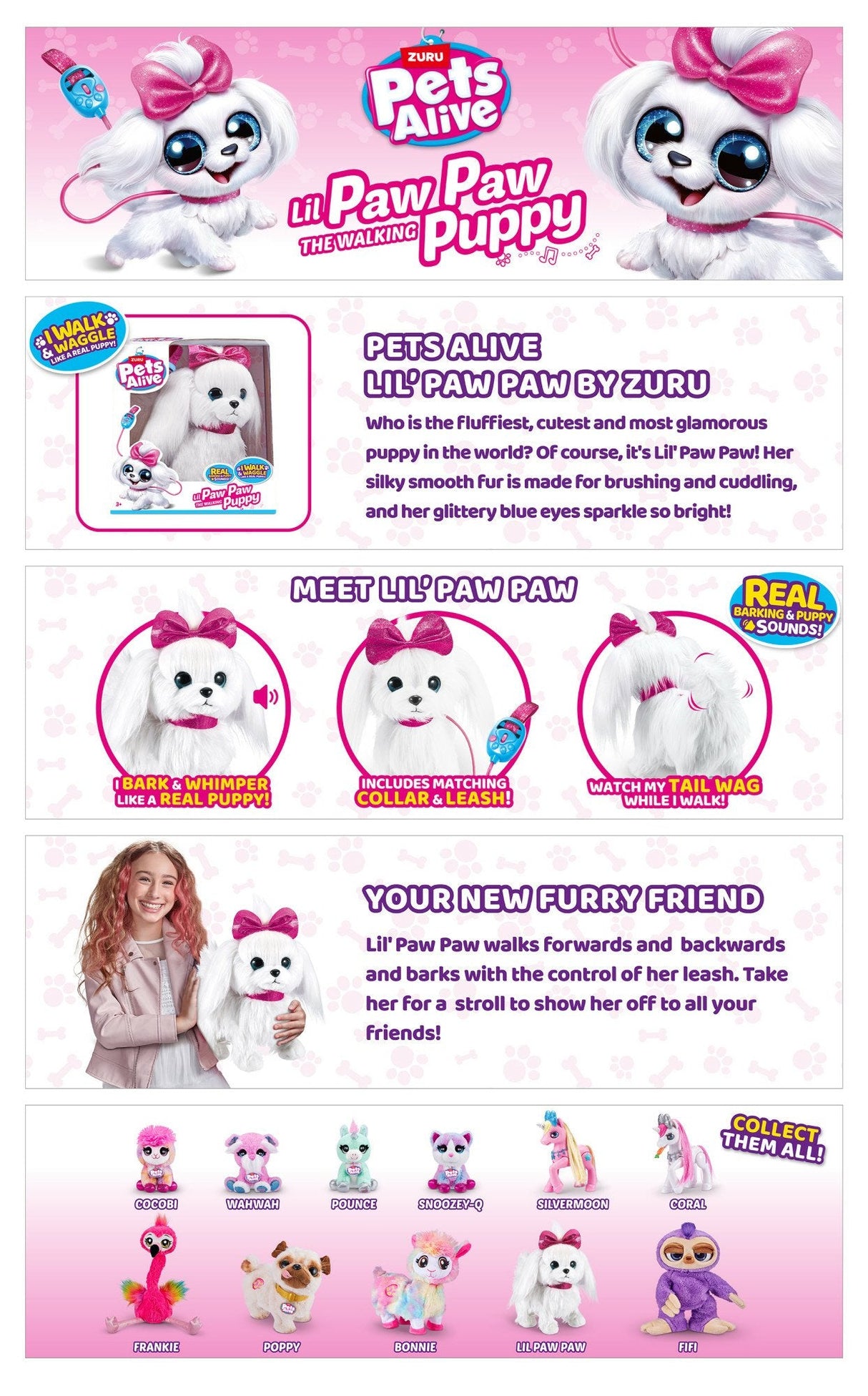 Peluche Zuru Pets Alive - Paw Paw El Cachorro 9531