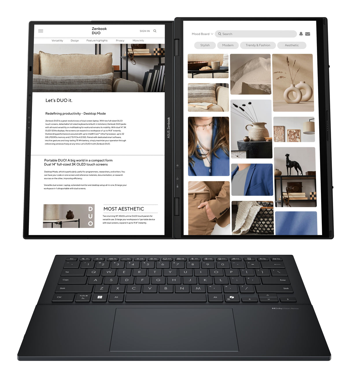 Portátil Asus Zenbook Duo Oled Ux8406ca-Ql335w 14" Intel Core Ultra 7 255h 32gb 1tb Ssd W11 Home