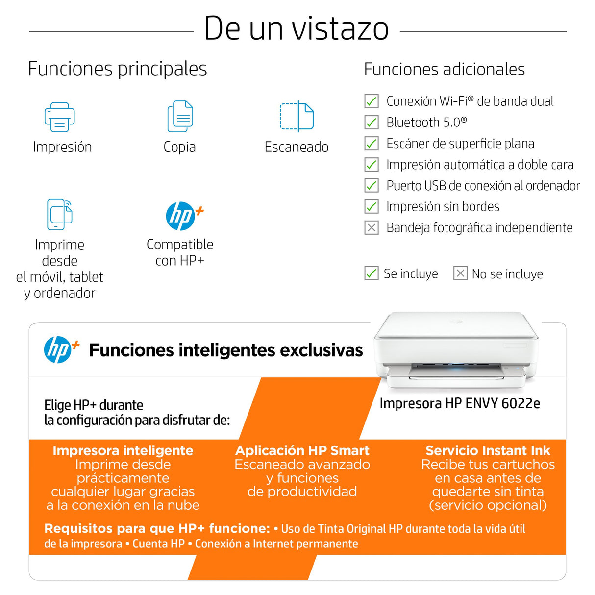 EAN 0195161624940 - HP ENVY 6022e AiO Printer Inyección de tinta térmica A4 4800 x 1200 DPI 10 ppm Wifi imagen 4