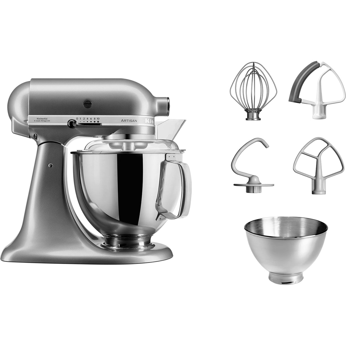Batidora Amasadora Kitchenaid 5ksm175psecu Artisan Plata