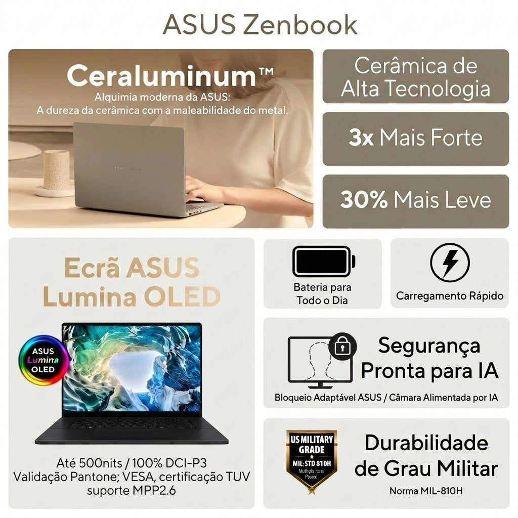 Portátil Asus Vivobook A14 Oled Ux3407qa 14" Snapdragon X X