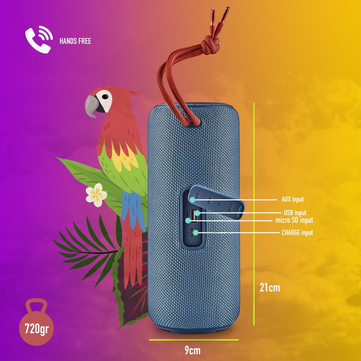 Altavoz Con Bluetooth Ngs Roller Nitro 2 20w 2.0 Azul