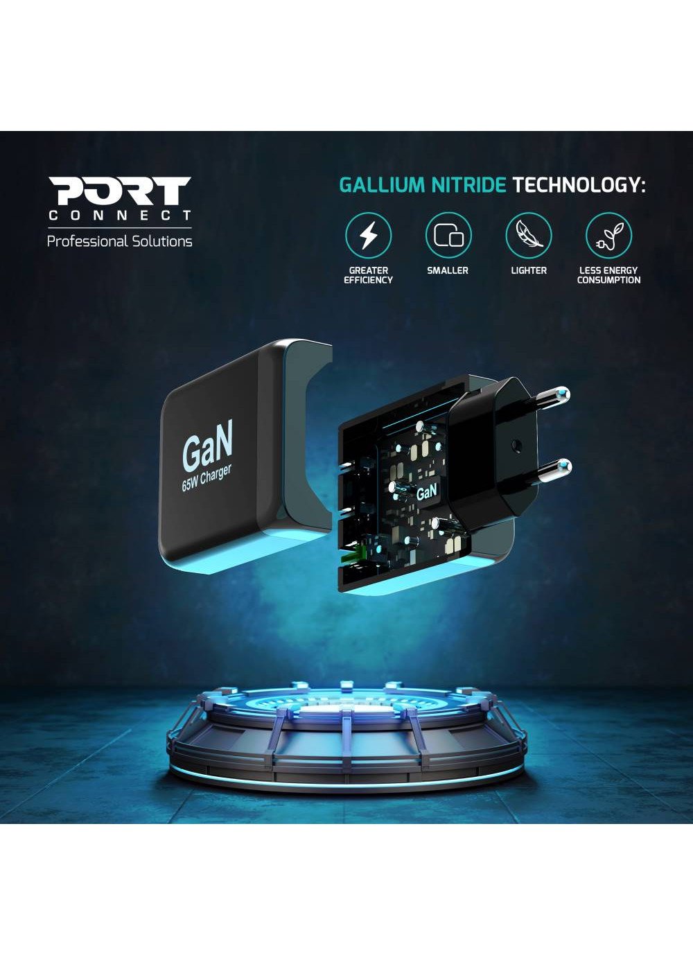 Port Designs 900106-Eu Cargador De Dispositivo Móvil Netbook, Portátil, Smartphone, Tableta Negro Corriente Alterna Carga Rápida Interior