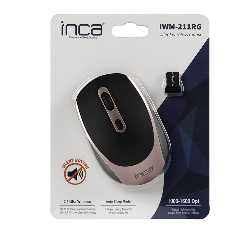 Inca Raton Iwm-211rg Nano-Usb, Wireless, 1600 Dpi, Silent,Rs Retail