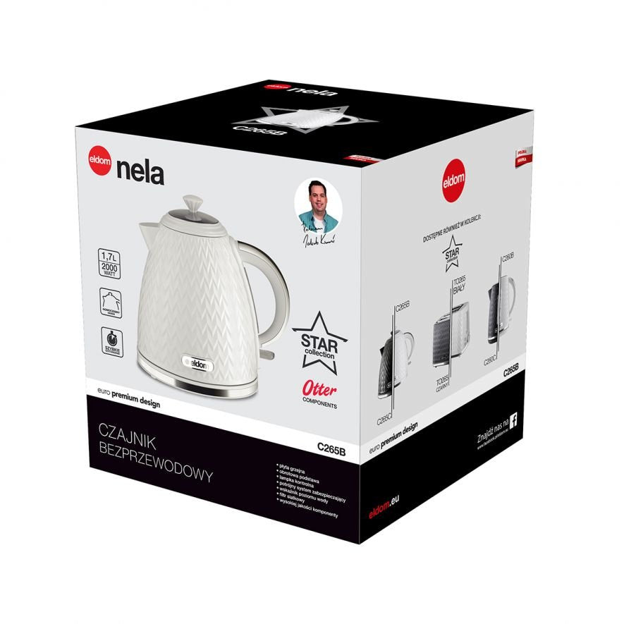 EAN 5908277385286 - ELDOM C265B NELA tetera eléctrica 1,7 L 2000 W Blanco imagen 2