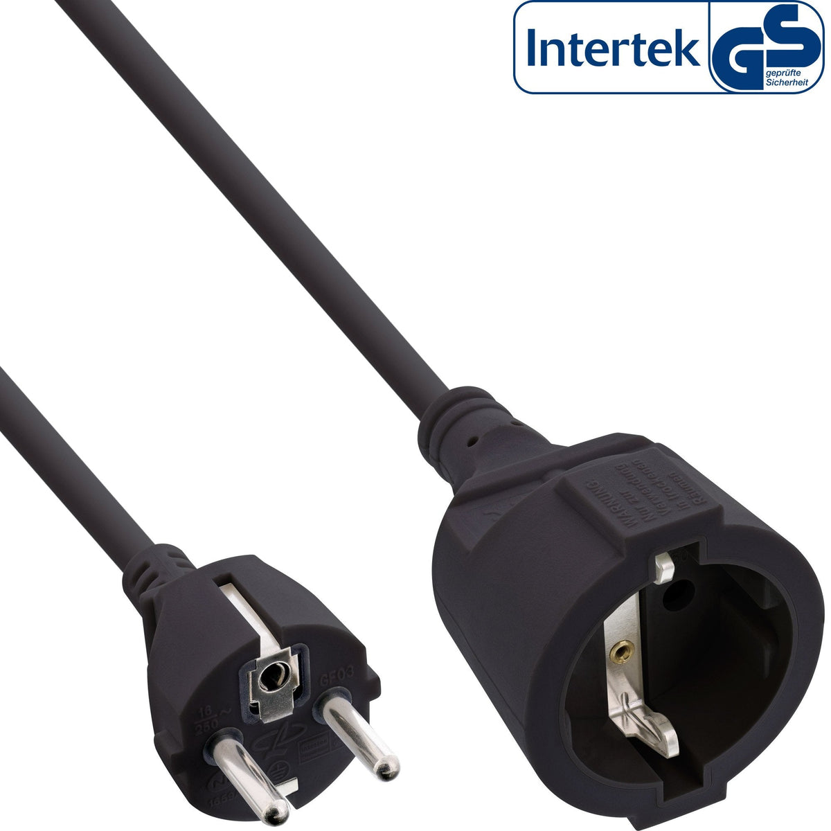 Cable De Extensión De Alimentación Inline Tipo F Negro 3m