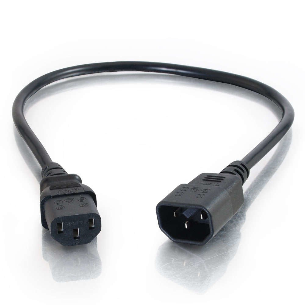 C2g Computer Power Cord Extension Cable Alargador De Alimentación Power Iec 60320 C13 A Iec 60320 C14 Ca 250 V 3 M