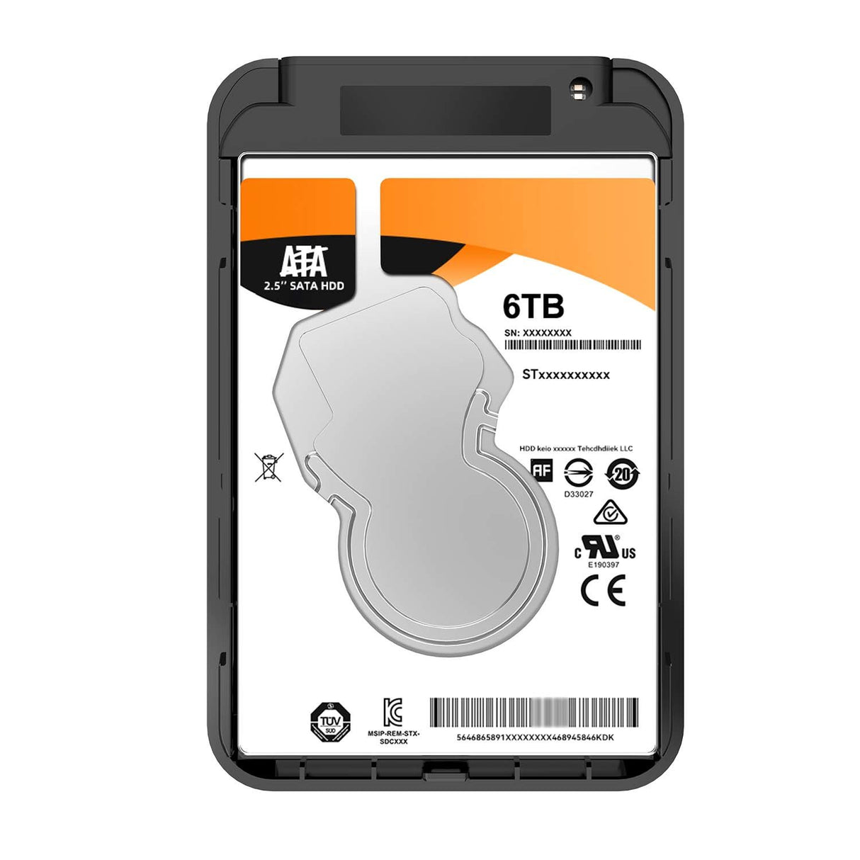 EAN 8436574709155 - AISENS ASE-2521B caja para disco duro externo Caja de disco duro (HDD) Negro 2.5" USB con suministro de c imagen 3