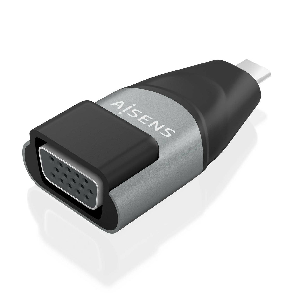 Aisens Adaptador Conversor Aluminio Usb-C A Vga, Usb-C/M-Hdb15/H, Gris