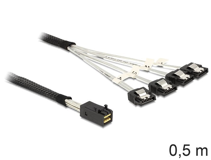 EAN 4043619833924 - DeLOCK 83392 cable Serial Attached SCSI (SAS) 0,5 m Negro, Plata imagen 1