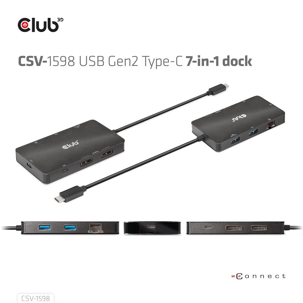 EAN 8719214472528 - CLUB3D CSV-1598 base para portátil y replicador de puertos USB 3.2 Gen 2 (3.1 Gen 2) Type-C Negro imagen 12