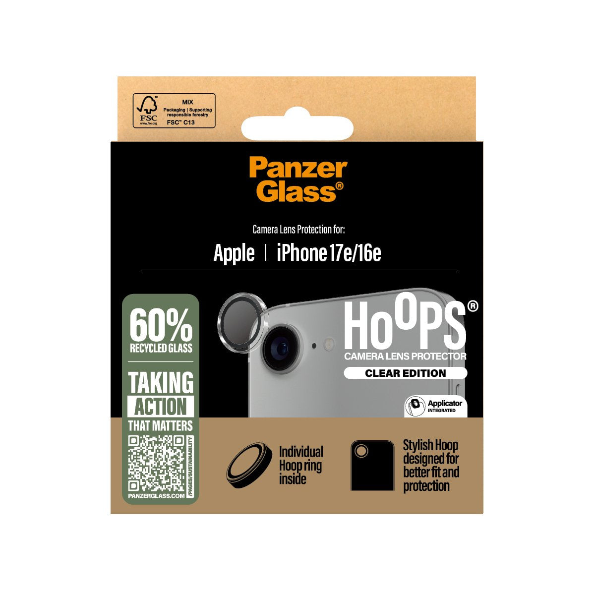 EAN 5715685021039 - PanzerGlass ® Hoops® Camera Lens Protector Transparent iPhone 17e | 16e Protector de pantalla Apple 1 pie imagen 3