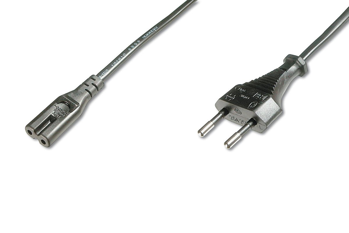 Cable De Conexión De Alimentación Europeo Digitus Negro, 1,80 Metros, Enchufe Europeo Ak-440104-018-S