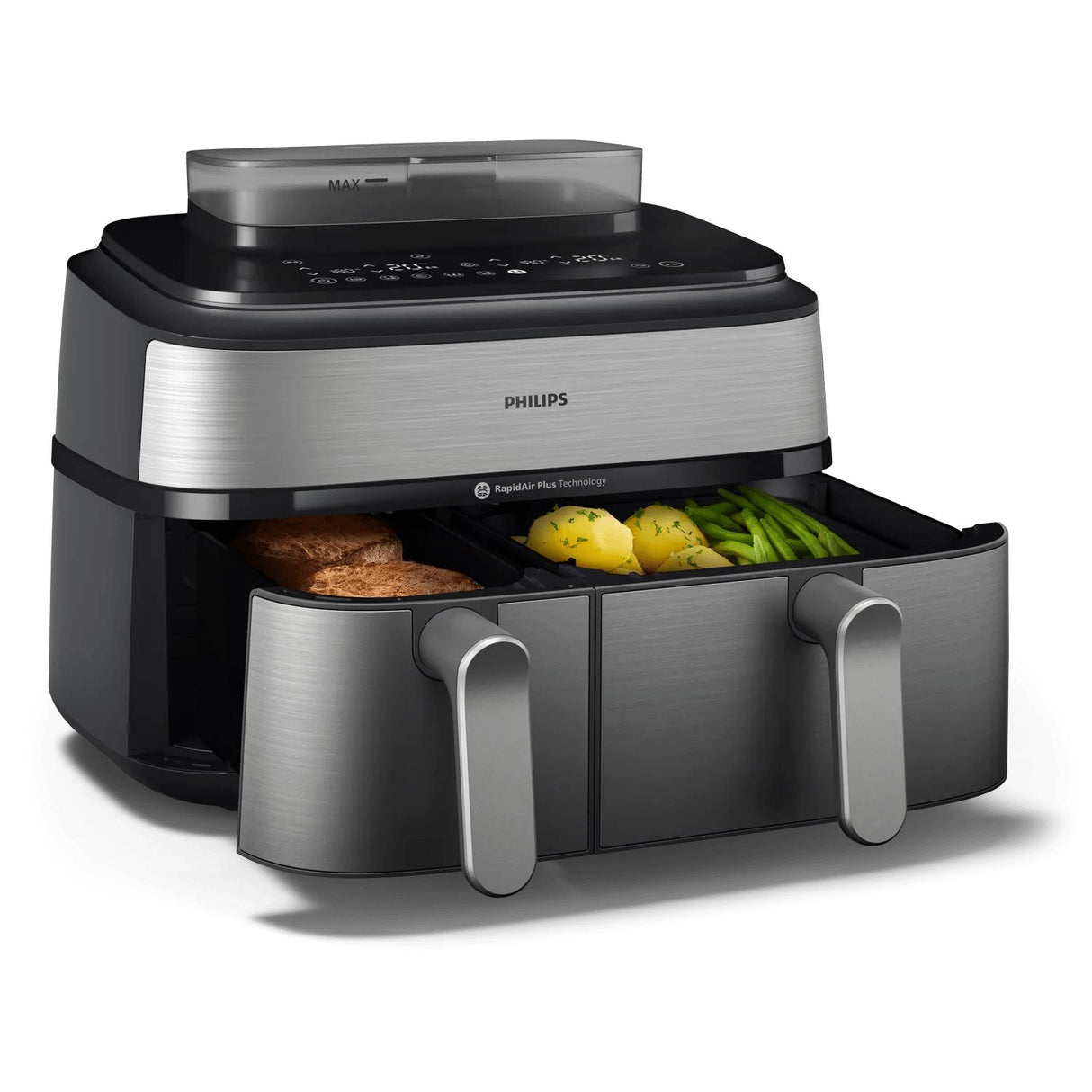 EAN 8720389047558 - Philips 5000 series NA555/00 freidora Doble 9 L Independiente 2750 W Freidora de aire caliente Plata imagen 4