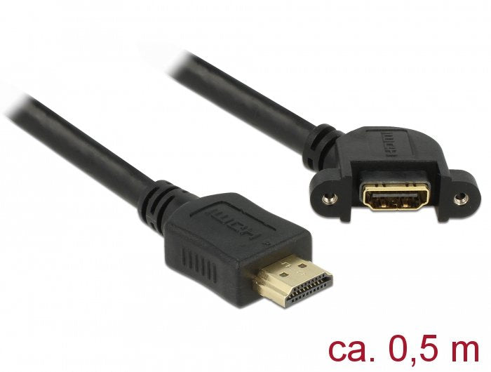 Delock Cable Hdmi A Macho > Hdmi A Hembra Para Instalación 110° 4k 30 Hz 0,5 M