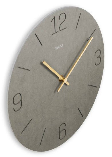 Reloj De Pared Hama Creta Gris 30cm Números Grabados 185881