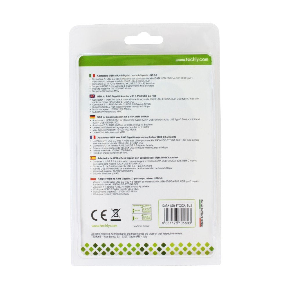 EAN 8051128105803 - Techly IDATA USB-ETGIGA-3U2 base para portátil y replicador de puertos USB 3.2 Gen 1 (3.1 Gen 1) Type-A N imagen 4