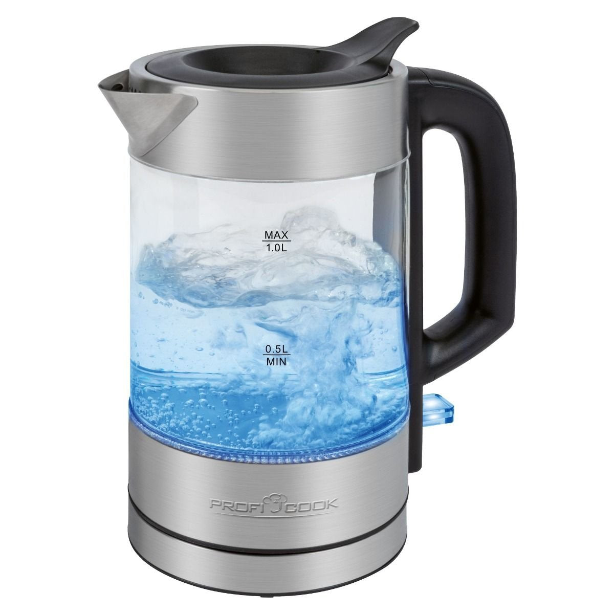 EAN 4006160122923 - ProfiCook PC-WKS 1229 G tetera eléctrica 1 L 1600 W Acero inoxidable, Transparente imagen 1