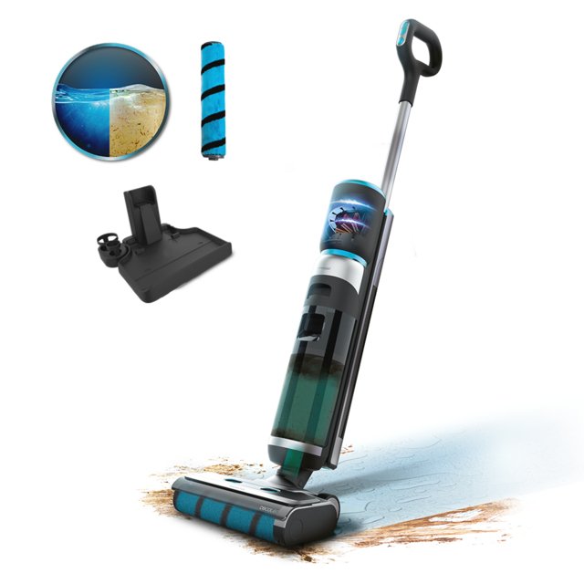 EAN 8435484058636 - Cecotec FreeGo Wash&Vacuum Mopa eléctrica Batería Húmedo Sin bolsa Negro, Azul 3 Ah imagen 2