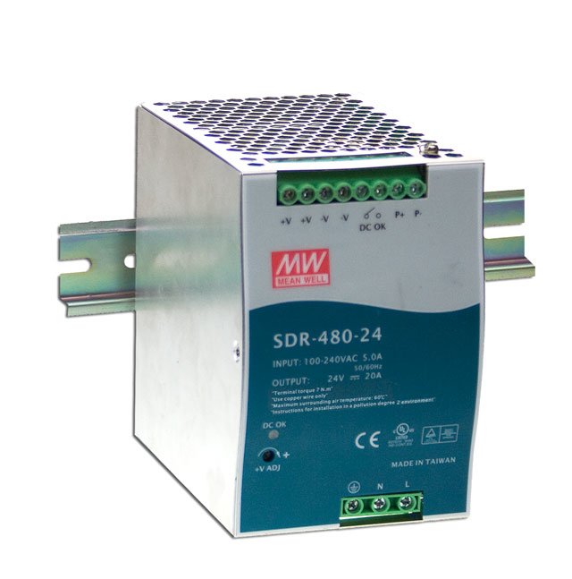 Meanwell Sdr-480p-24 Fuente De Alimentación Para Carril Din (Din-Rail) 24 V/Dc 20 A 480 W Cantidad Salidas:1 X Contenido 1 Ud. - Pc-/Server Fuente De Alimentación