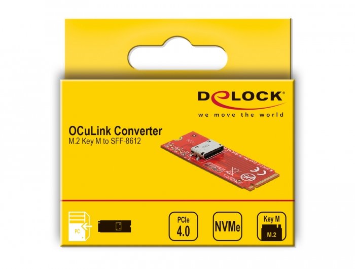 Delock M.2 Key M A 1 X Oculink Sff-8612 Convertidor, Tarjeta De Interfaz 64106