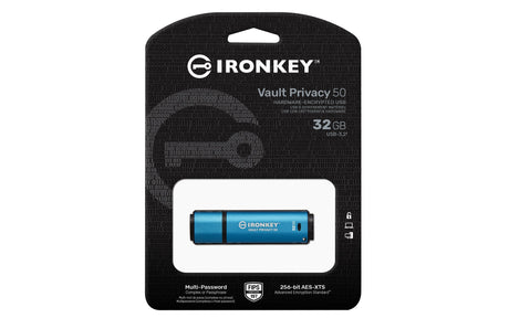 EAN 0740617329056 - Kingston Technology IronKey Vault Privacy 50 unidad flash USB USB tipo A 3.2 Gen 1 (3.1 Gen 1) Negro, Azu imagen 3