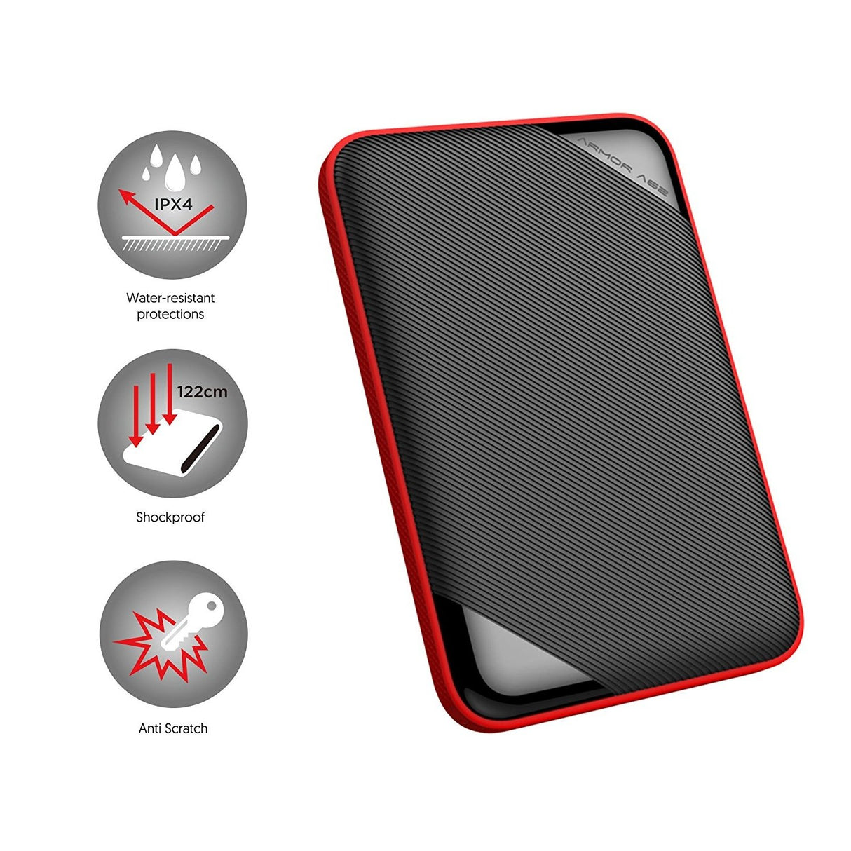 EAN 4712702658422 - Silicon Power Armor A62 disco duro externo 4 TB 2.5" USB tipo A 3.2 Gen 1 (3.1 Gen 1) Negro, Rojo imagen 6
