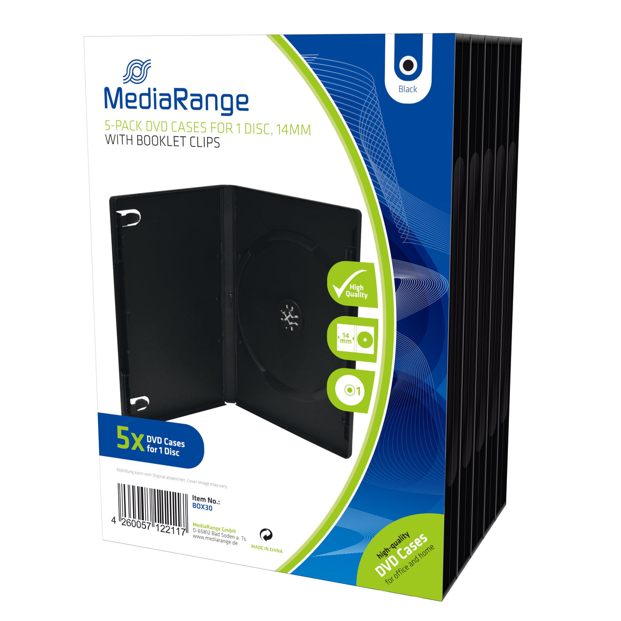 EAN 4260057122117 - MediaRange BOX30 funda para discos ópticos Funda de DVD 1 discos Negro imagen 2