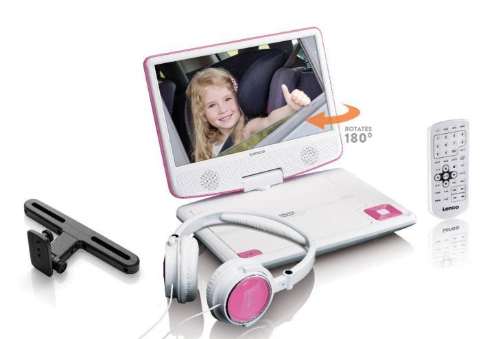 Lenco Dvp-910 Reproductor De Dvd Portátil Convertible 22,9 Cm (9") Negro, Rosa