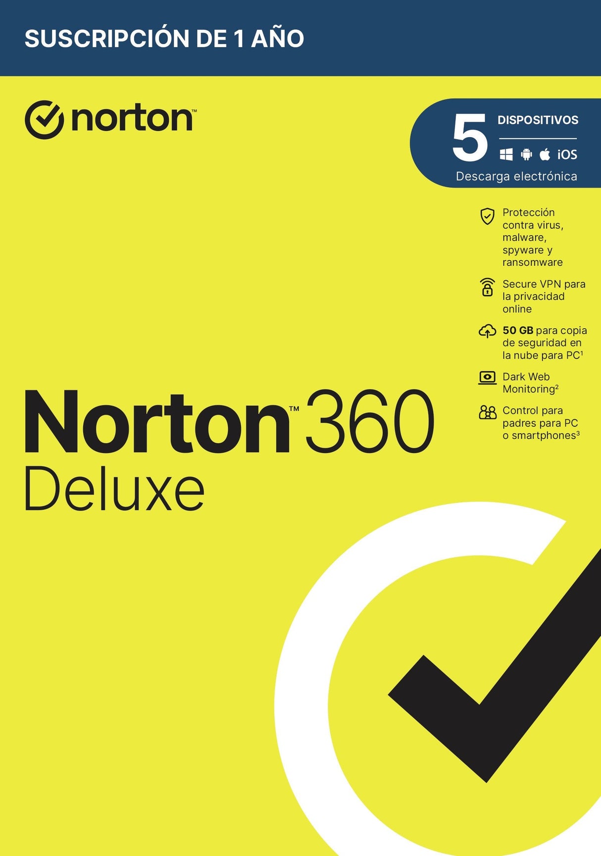 EAN 5397231019389 - Norton 360 Deluxe Seguridad de antivirus Base Español 1 licencia(s) 1 año(s) imagen 1