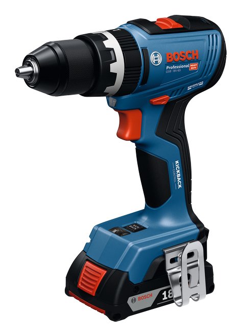 Taladro Percutor Inalámbrico Bosch Professional Gsb 18v-65 Professional Solo, 18 Voltios Azul, Sin Batería Ni Cargador 06019n3300