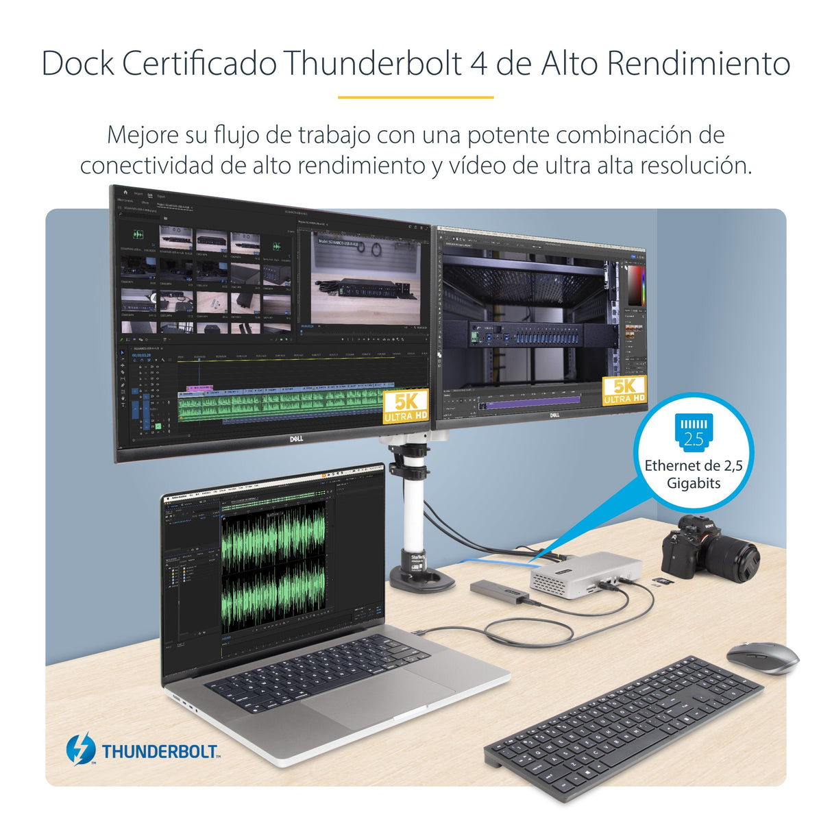 Startech.Com Thunderbolt 4 Multi-Display Docking Station, Quad/Triple/Dual Monitor Dock, 2x Hdmi/2x Displayport, 7x Usb