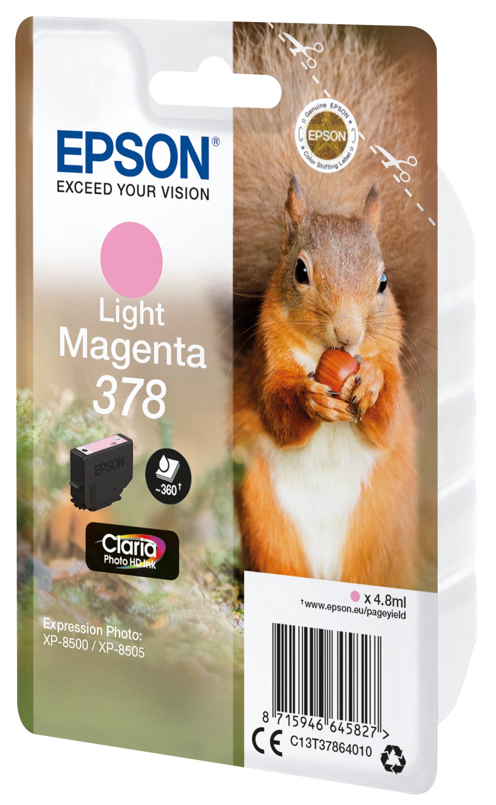 EAN 8715946645827 - Epson Squirrel C13T37864010 cartucho de tinta 1 pieza(s) Original Rendimiento estándar Magenta claro imagen 2