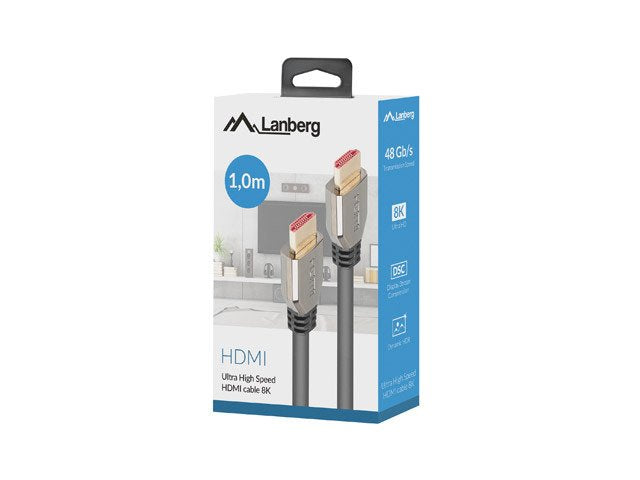 EAN 5901969428957 - Lanberg CA-HDMI-30CU-0010-BK cable HDMI 1 m HDMI tipo A (Estándar) Negro, Plata imagen 3