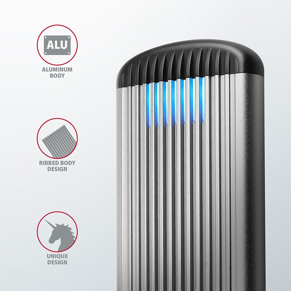 Axagon Eem2-Sa Caja Para Disco Duro Externo Caja Externa Para Unidad De Estado Sólido (Ssd) Gris M.2