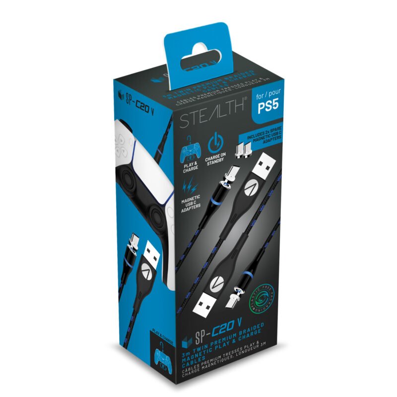 Controller Magnetic Recharge Cable Stealth C20v 2x3m Ps5