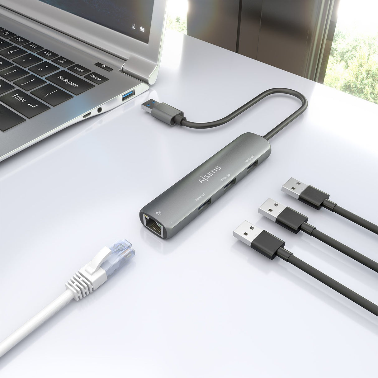 EAN 8435739903964 - AISENS ASUC-4P034-GR base para portátil y replicador de puertos Alámbrico USB 3.2 Gen 1 (3.1 Gen 1) Type- imagen 6
