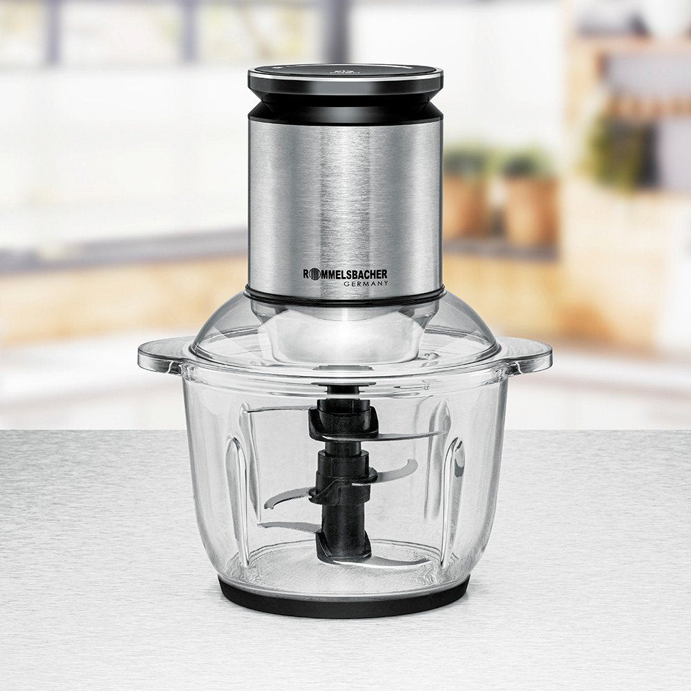 Rommelsbacher Multi-Zerkleinerer Mz 600 (Edelstahl/Negro, 600 Watt, Glasbehälter 2 Liter) Mz 600