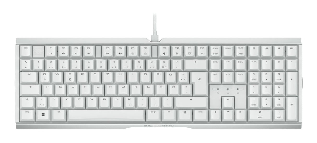 Cherry Xtrfy Mx 3.1, Teclado Gaming Blanco/Plateado, Disposición De, Cherry Mx2a Red G80-3890ljade-0