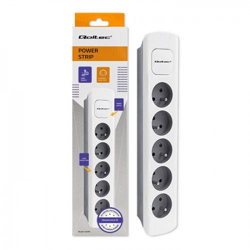 EAN 5901878502960 - Qoltec 50296 base múltiple 1,8 m 5 salidas AC Interior Gris, Blanco imagen 2