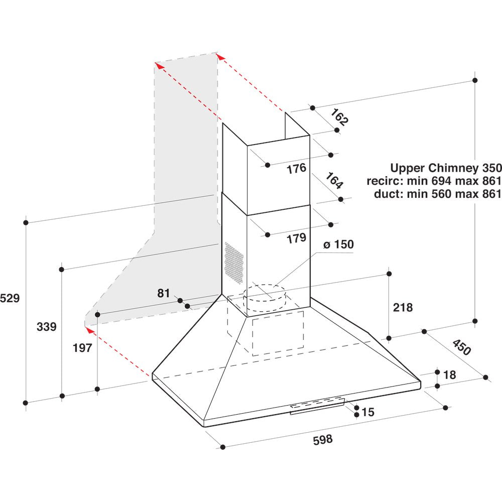 EAN 8003437233630 - Whirlpool AKR 685/1 IX De pared Acero inoxidable 395 m³/h imagen 5