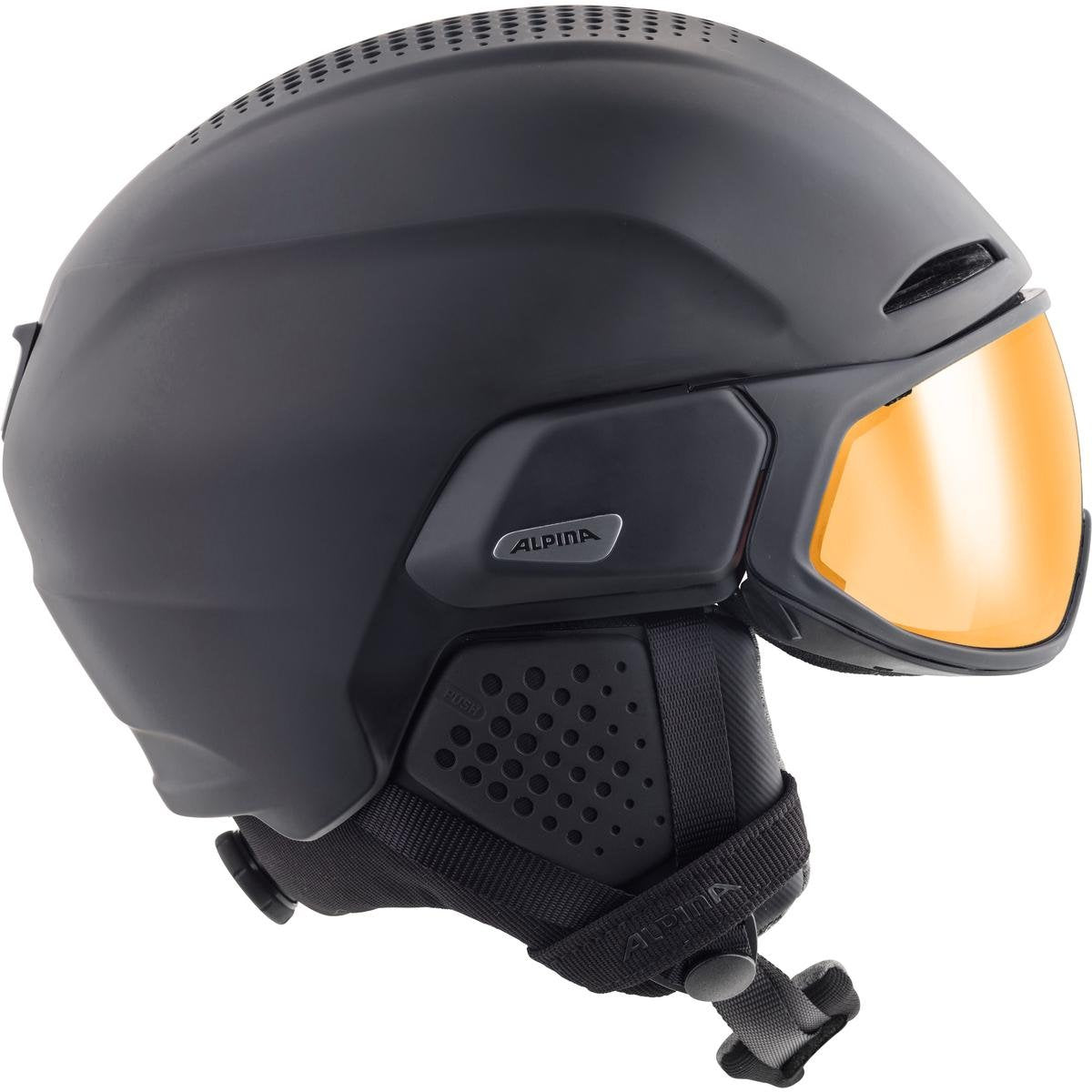 Casco De Invierno Alpina Alto Q-Lite Negro Mate (Espejo Dorado) 55-59